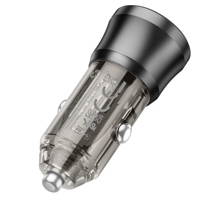 Borofone autós töltő BZ24 Clever - Type C - QC 3.0 PD 20W fekete