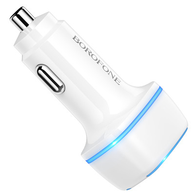 Borofone autós töltő BZ14 Max - 2xUSB - 2,4A fehér