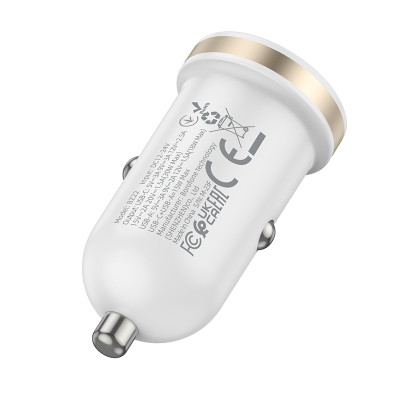 Borofone autós töltő BZ22 Scenery - USB + Type C - QC 3.0 PD 30W fehér