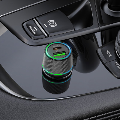 Borofone autós töltő BZ21 Brilliant - USB + Type C - QC 3.0 PD 48W fekete