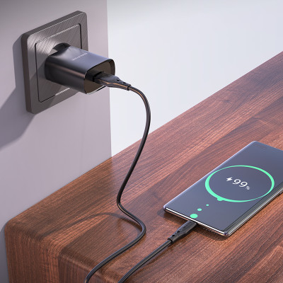 Borofone fali töltő BN1 Innovative - USB - 2,1A USB - Type C kábellel fekete