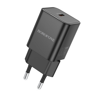 Borofone fali töltő BN13 Safety GaN - Type C - PD 30W fekete