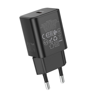 Borofone fali töltő BN13 Safety GaN - Type C - PD 30W fekete