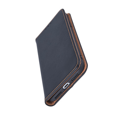 Samsung Galaxy A51 eredeti bőr oldalra nyíló tok, fekete (Genuine Leather Smart Pro)
