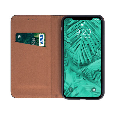 Samsung Galaxy A51 eredeti bőr oldalra nyíló tok, fekete (Genuine Leather Smart Pro)