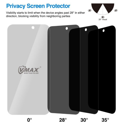 iPhone 7 / 8 Plus Vmax edzett 0,33mm 2,5D átlátszó privacy (betekintésgátló) üvegfólia