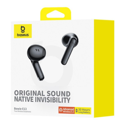 Baseus Bowie E13 TWS Bluetooth fülhallgató fekete