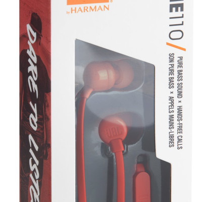 JBL T110 vezetékes fülhallgató, piros (JBLT110RED)