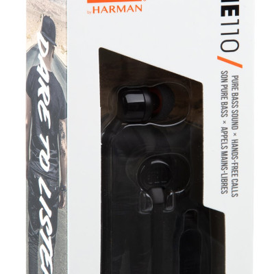JBL T110 vezetékes fülhallgató, fekete (JBLT110BLK)