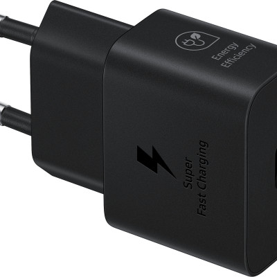 SAMSUNG EP-T2510NBE hálózati töltő Type-C aljzat (25W, GaN, PD gyorstöltő) FEKETE