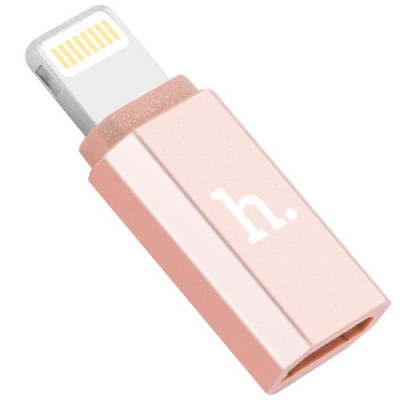 HOCO Lightning – Micro USB csatlakozó adapter, rózsa arany