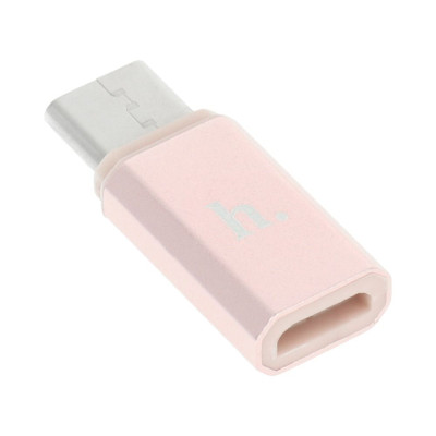 HOCO Type-C – Micro USB átalakító adapter, rózsa arany