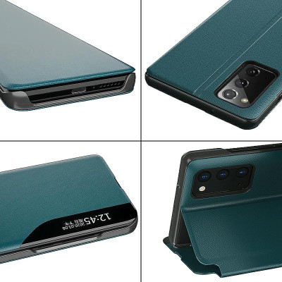 Samsung Galaxy S20 Ultra oldalra nyíló okos tok, zöld