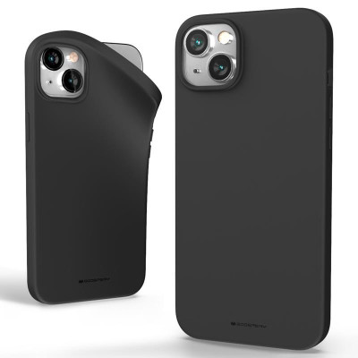 Iphone 15 Plus Mercury Soft Feeling puha szilikon tok, fekete