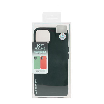 Iphone 15 Plus Mercury Soft Feeling puha szilikon tok, fekete