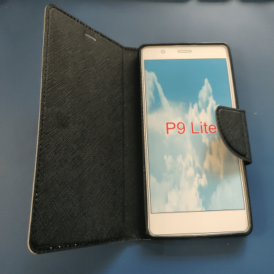 Huawei P9 Lite fliptok (fehér-fekete)