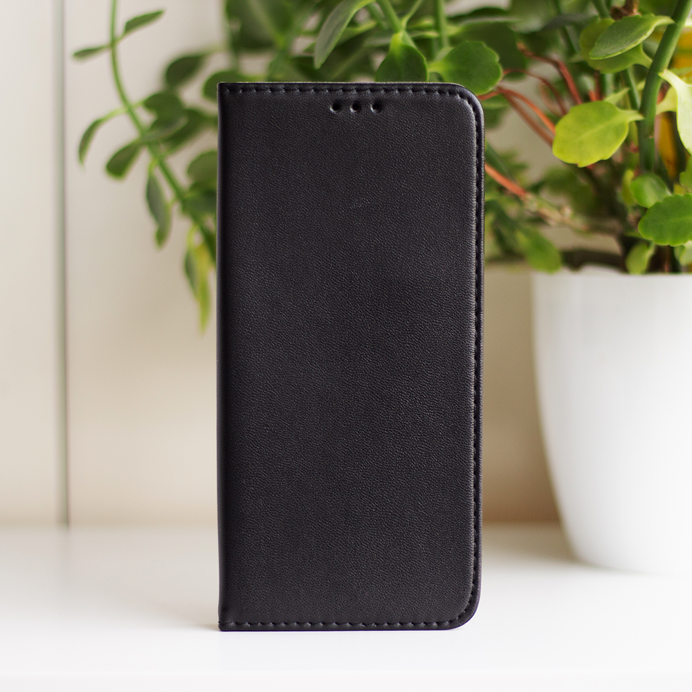 Samsung Galaxy A16 4G / A16 5G fekete mágneses könyvtok bőr hatású, SMART